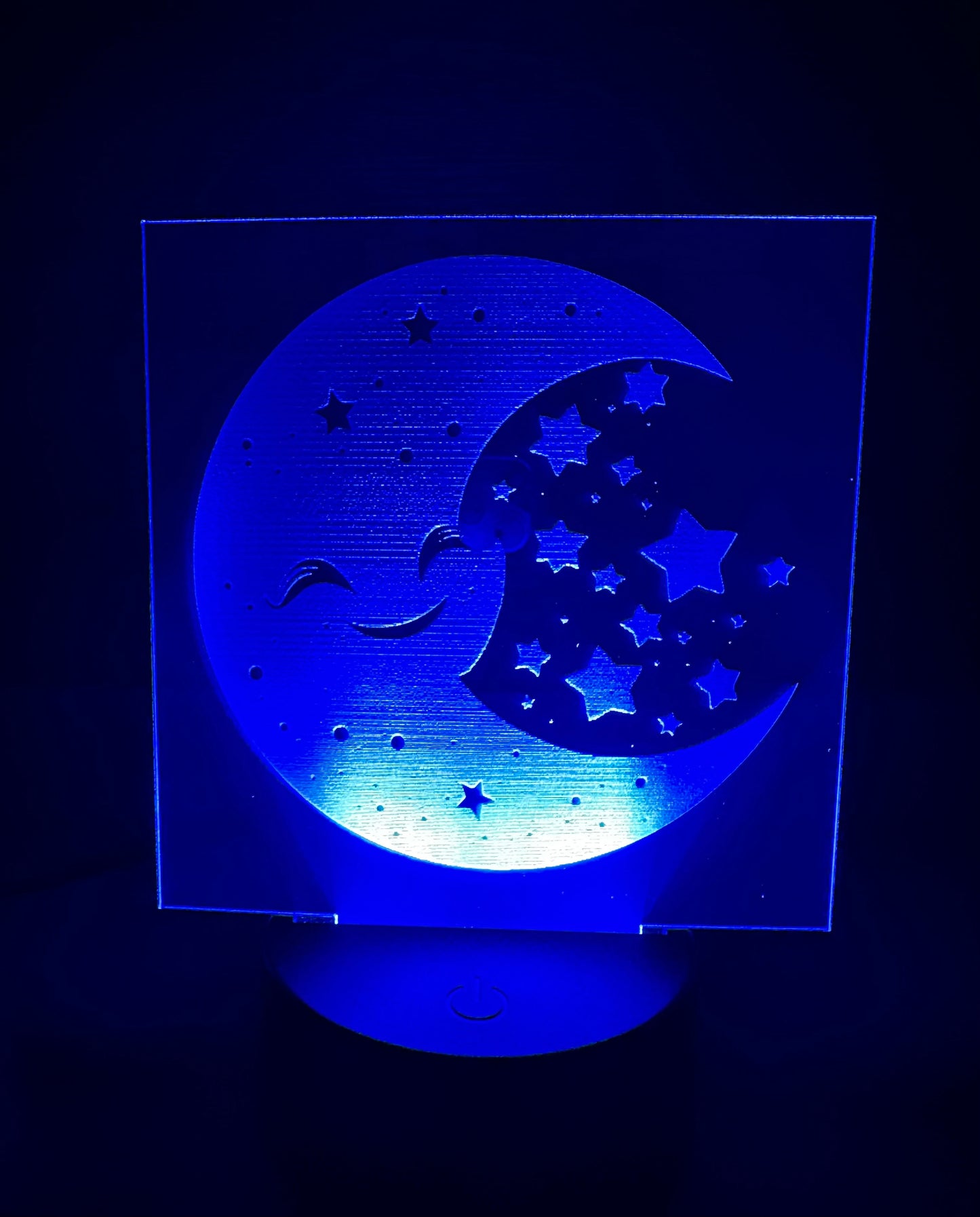 Engraved Acrylic with LED Light Base and Remote Control: Smiling Moon