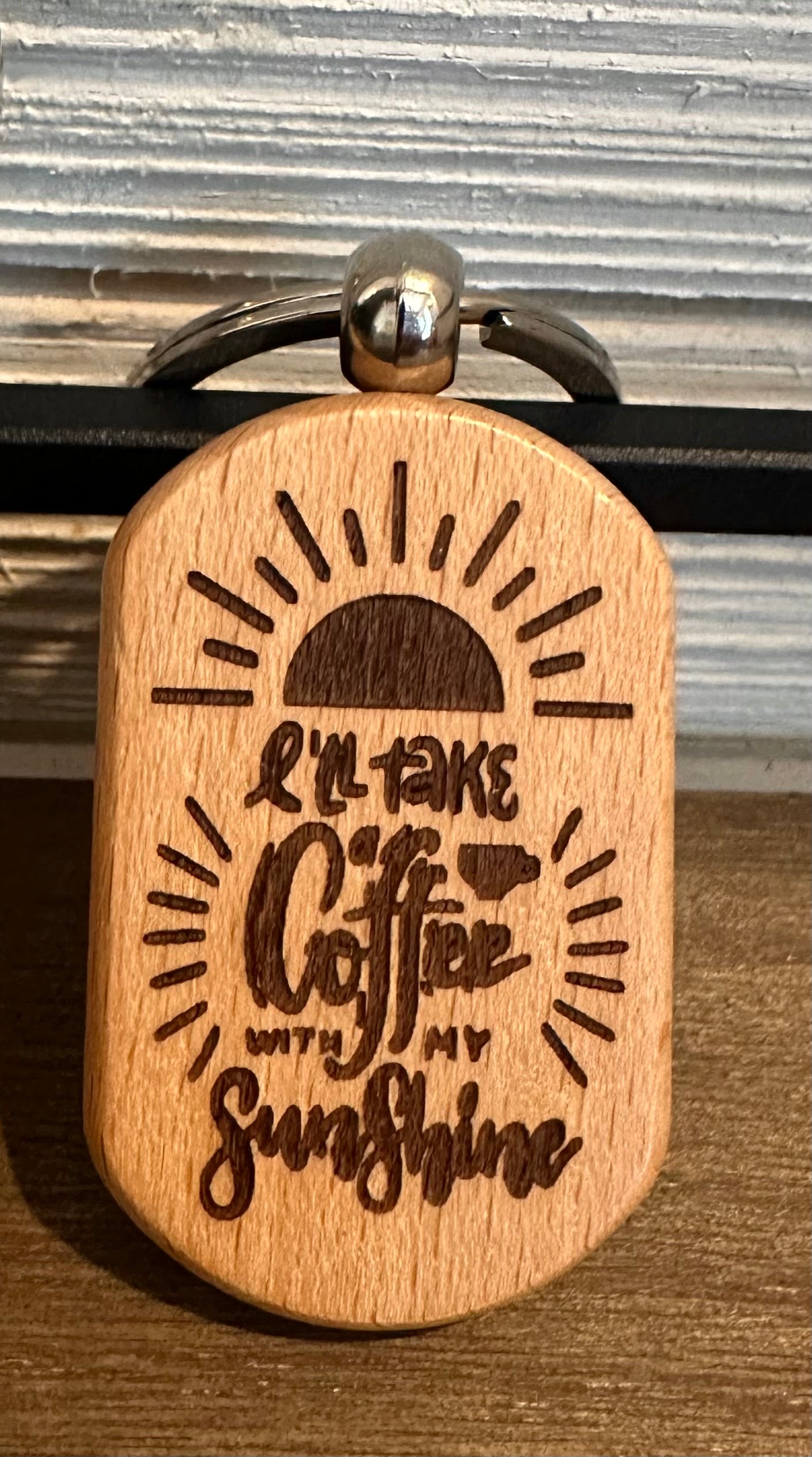 Wooden Keychain -  Coffee Collection I (Set of 4)