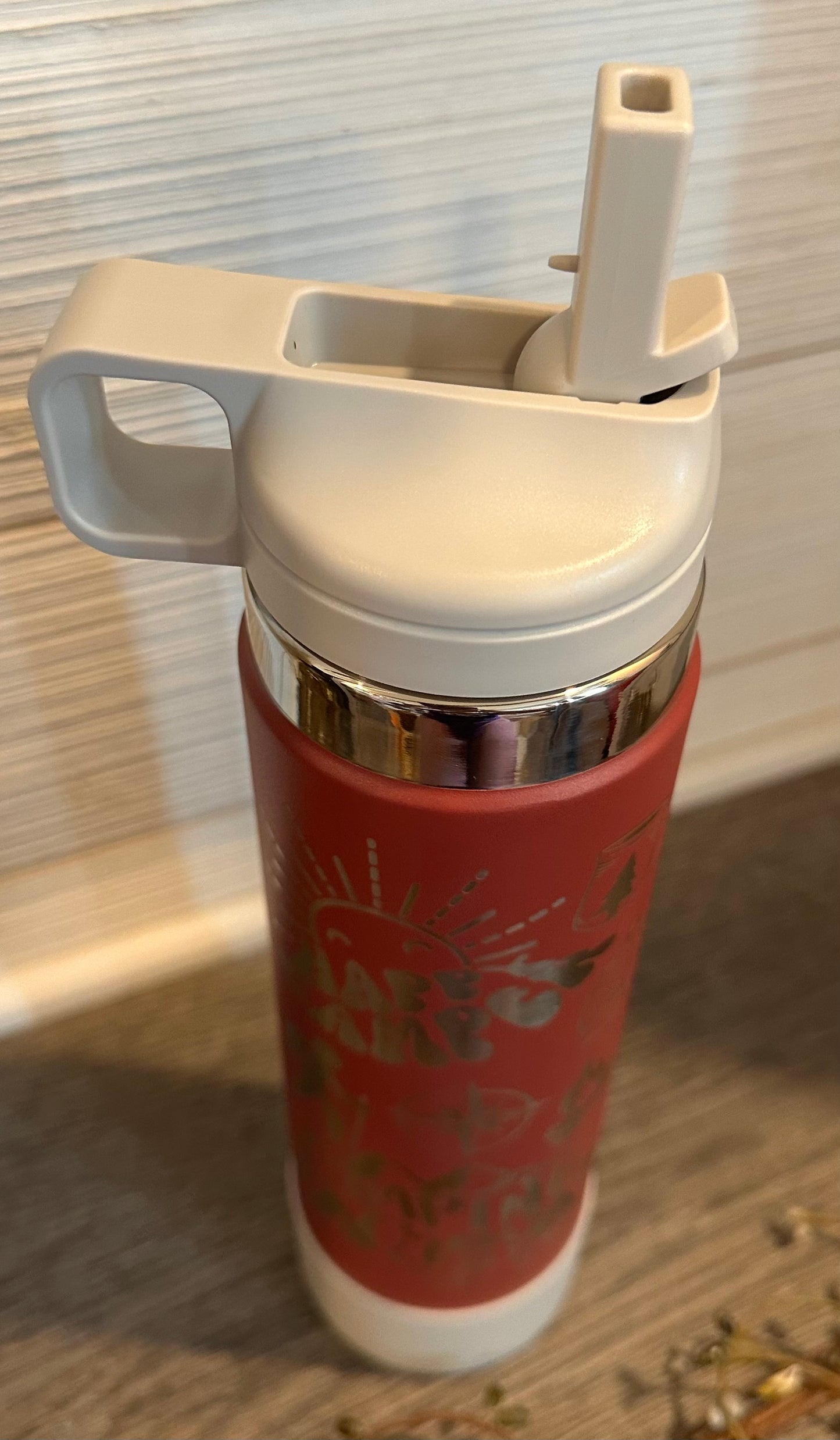 Stainless Steel Straw Lid Bottle: Happy Camper with Camping Crew