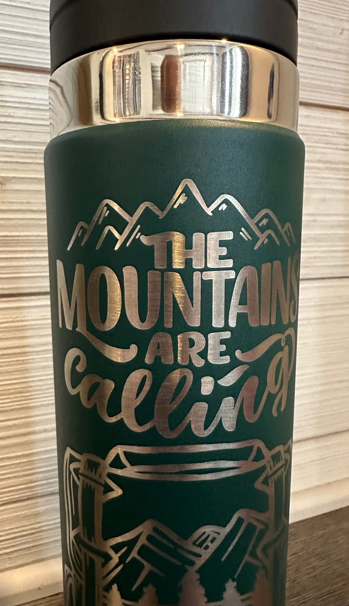 Stainless Steel Straw Lid Bottle: The Mountains Are Calling