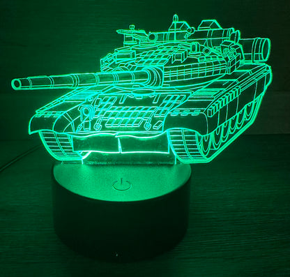 Tank - LED Engraved Acrylic Light with Base and Remote Control