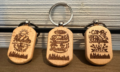 Wooden Keychain Set - Outdoor Adventure Collection I (Set of 3)