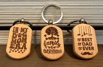 Wooden Keychain - Family Collection I (Set of 3)