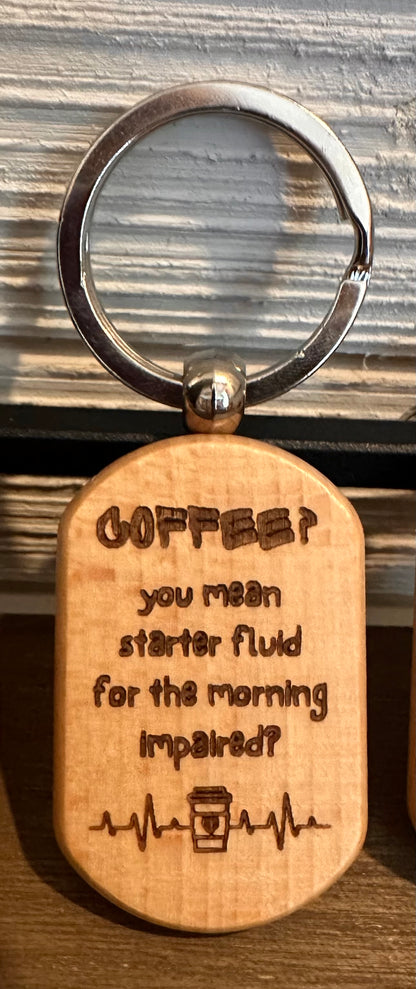 Wooden Keychain -  Coffee Collection I (Set of 4)