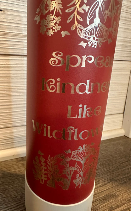 Stainless Steel Straw Lid Bottle: Spread Kindness Like Wildflowers