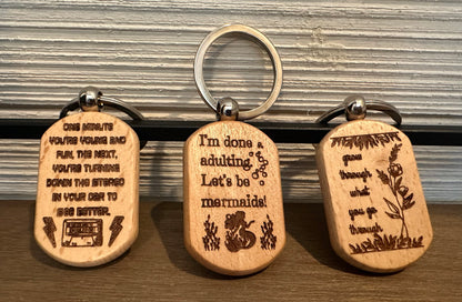 Wooden Keychain Set - Growing Up Collection I (Set of 3)