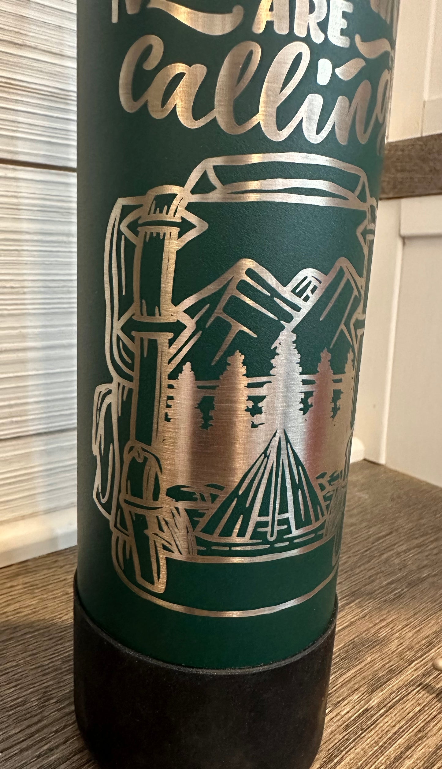 Stainless Steel Straw Lid Bottle: The Mountains Are Calling