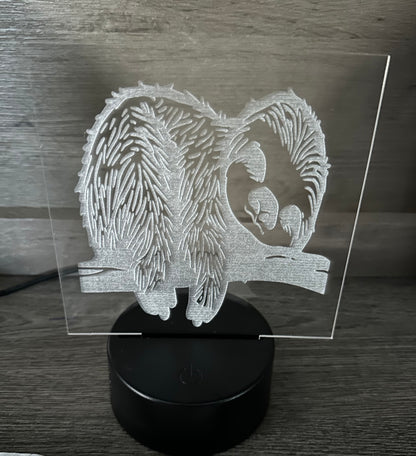 Engraved Acrylic with LED Light Base and Remote Control: Sleepy Sloth