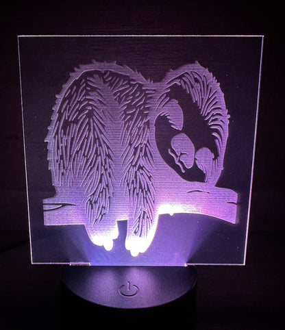 Engraved Acrylic with LED Light Base and Remote Control: Sleepy Sloth