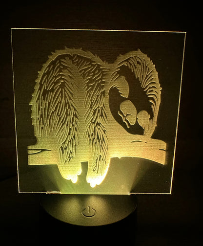 Engraved Acrylic with LED Light Base and Remote Control: Sleepy Sloth