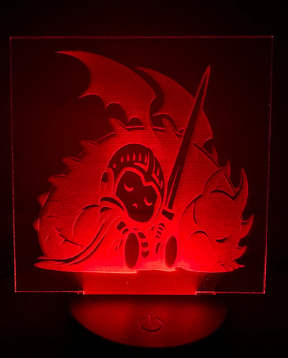 Engraved Acrylic with LED Light Base and Remote Control: Knight with Dragon Bestie