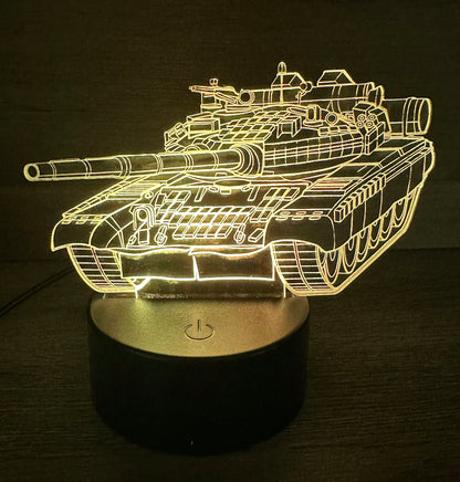 Tank - LED Engraved Acrylic Light with Base and Remote Control